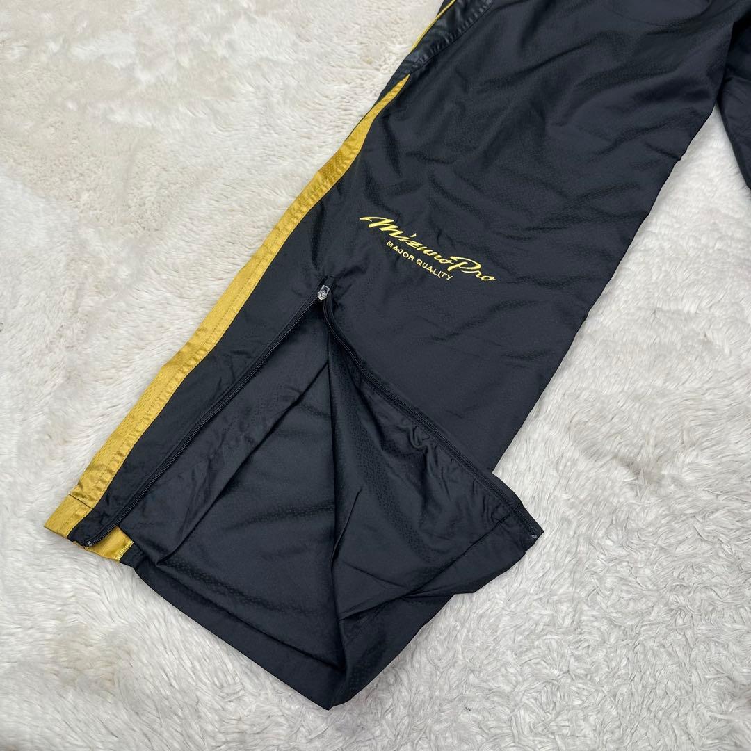 美品✨ミズノプロ ウィンドブレーカー 上下セット 黒金 刺繍 XO 大きいサイズ