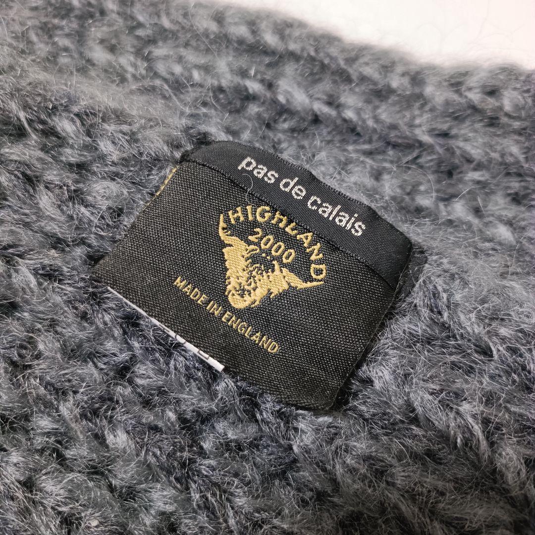 パドカレ別注ハイランド2000 ウール×モヘア ミドルゲージ マフラー グレー系