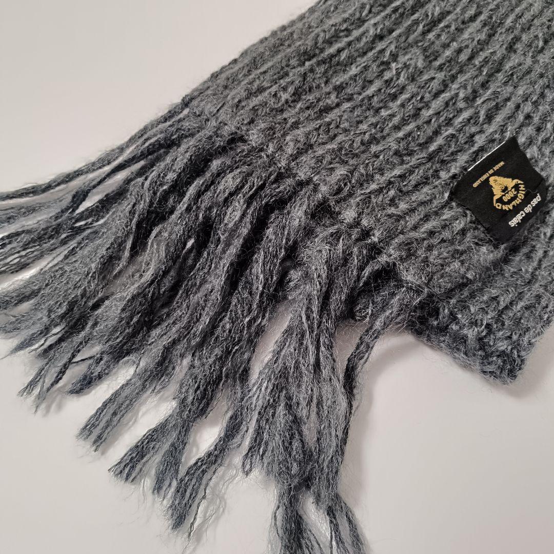 パドカレ別注ハイランド2000 ウール×モヘア ミドルゲージ マフラー グレー系