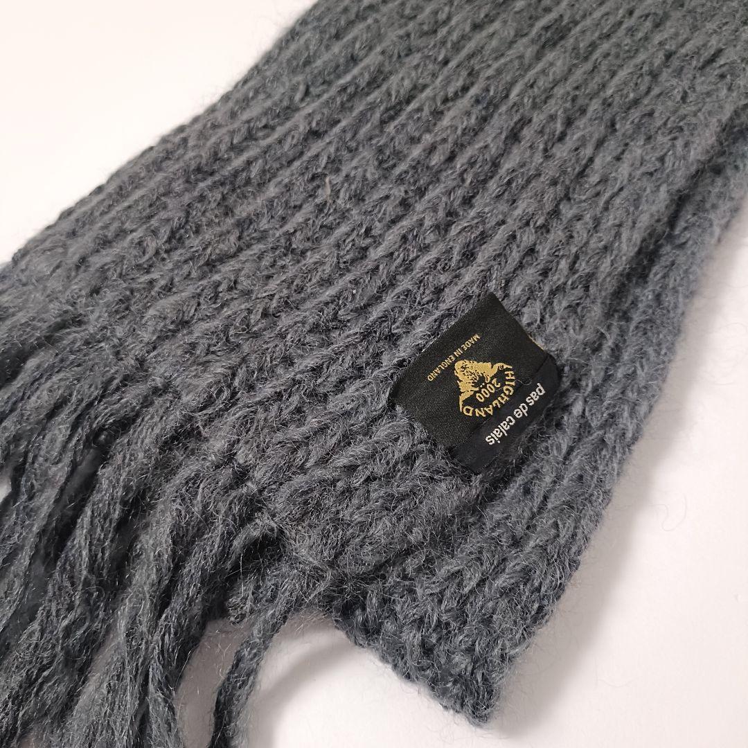 パドカレ別注ハイランド2000 ウール×モヘア ミドルゲージ マフラー グレー系