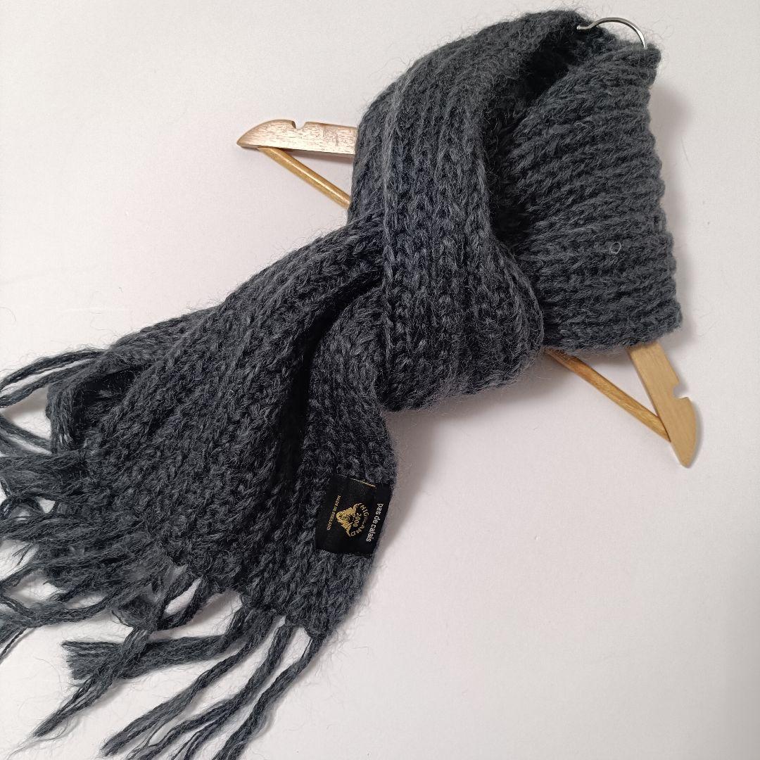 パドカレ別注ハイランド2000 ウール×モヘア ミドルゲージ マフラー グレー系