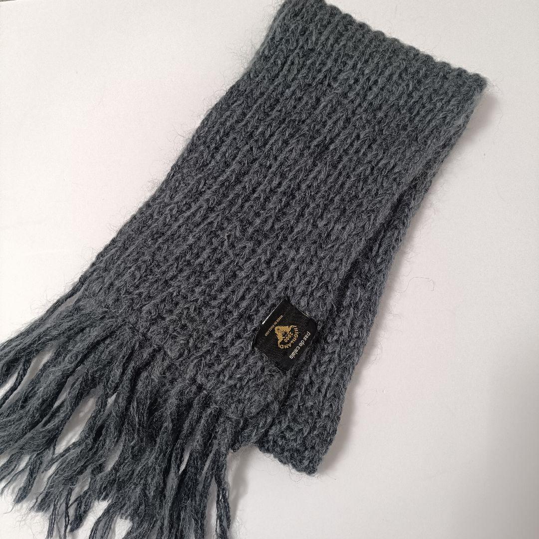 パドカレ別注ハイランド2000 ウール×モヘア ミドルゲージ マフラー グレー系