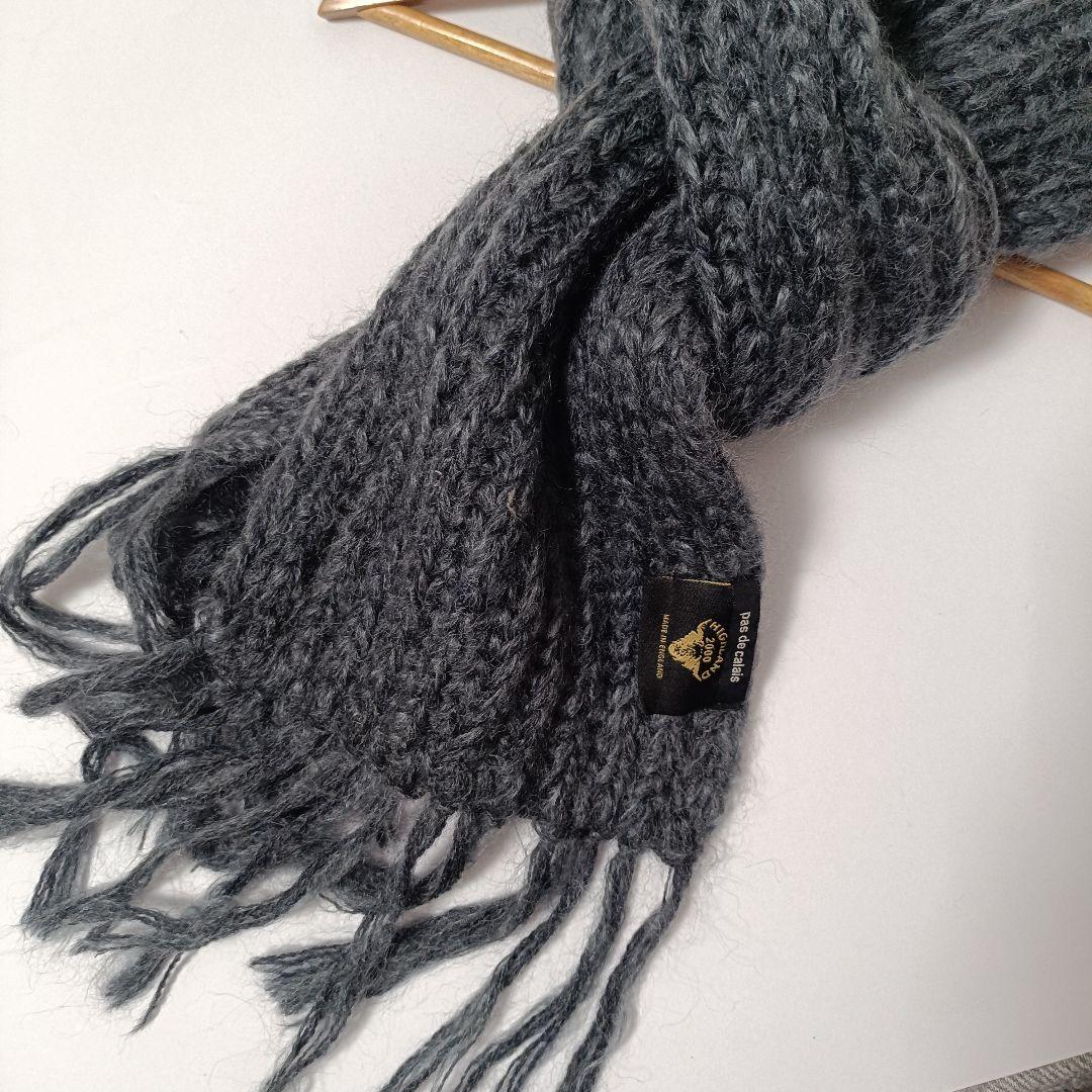 パドカレ別注ハイランド2000 ウール×モヘア ミドルゲージ マフラー グレー系