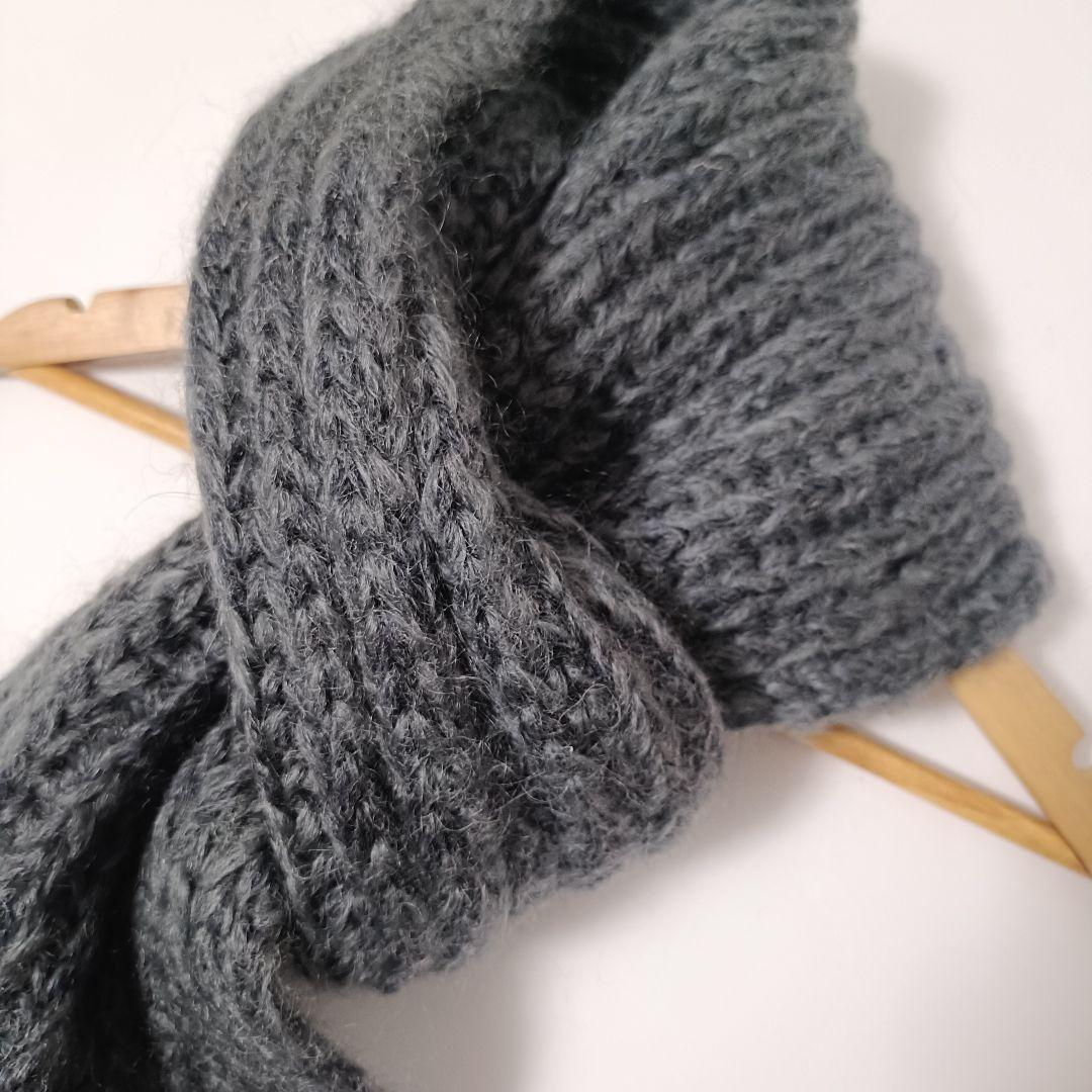 パドカレ別注ハイランド2000 ウール×モヘア ミドルゲージ マフラー グレー系