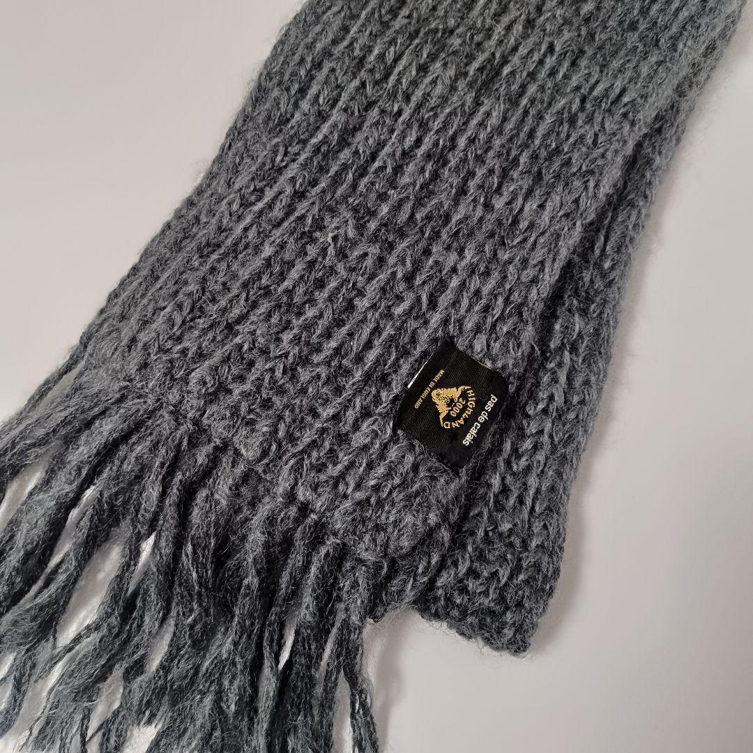 パドカレ別注ハイランド2000 ウール×モヘア ミドルゲージ マフラー グレー系