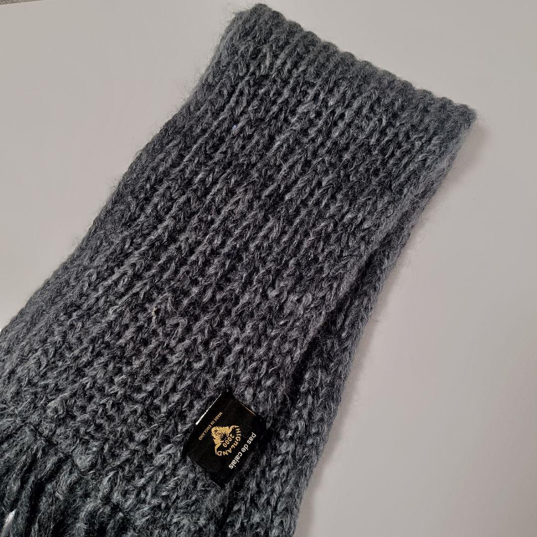 パドカレ別注ハイランド2000 ウール×モヘア ミドルゲージ マフラー グレー系