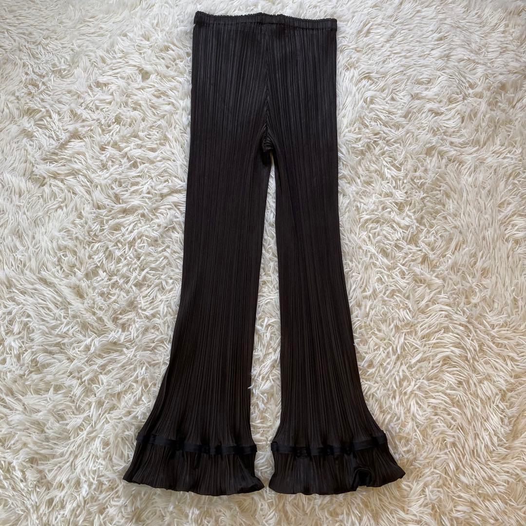 未使用級 極希少 プリーツプリーズ イッセイミヤケ フレアパンツ デザイン 黒
