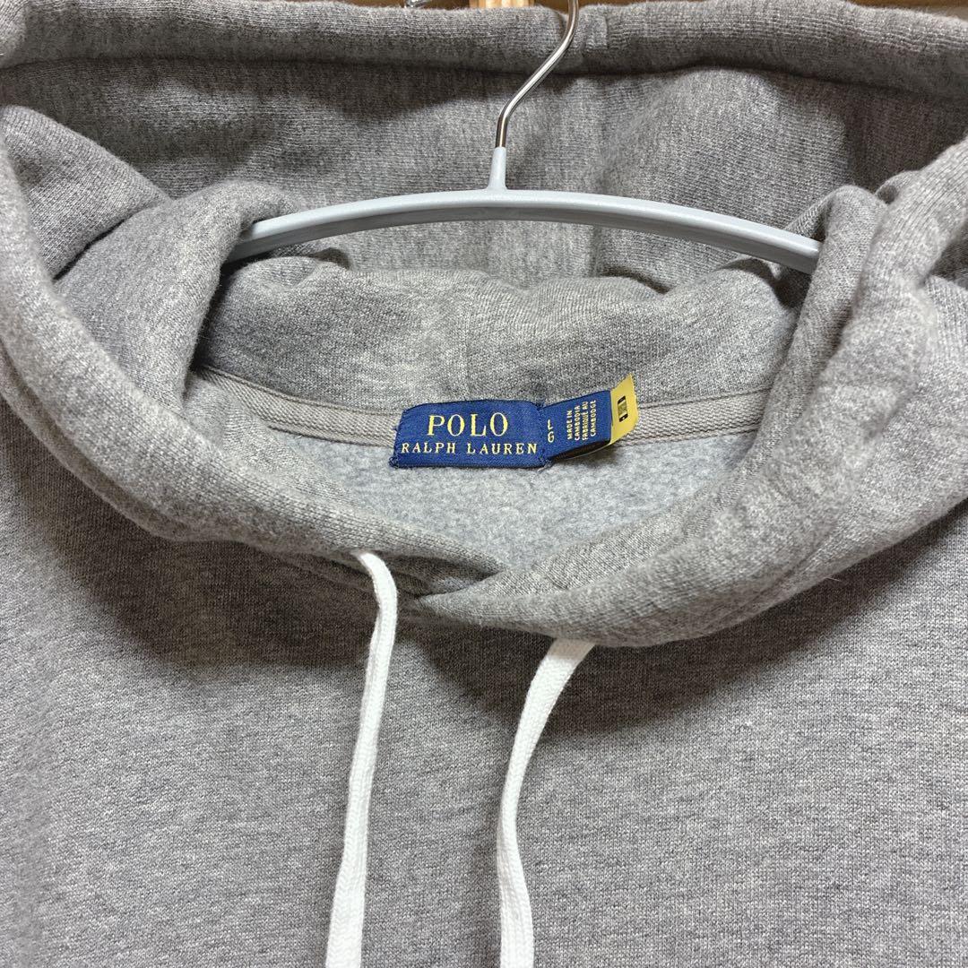 ラルフローレン　裏起毛　フードスウェットワンピース　グレー　大きいサイズ