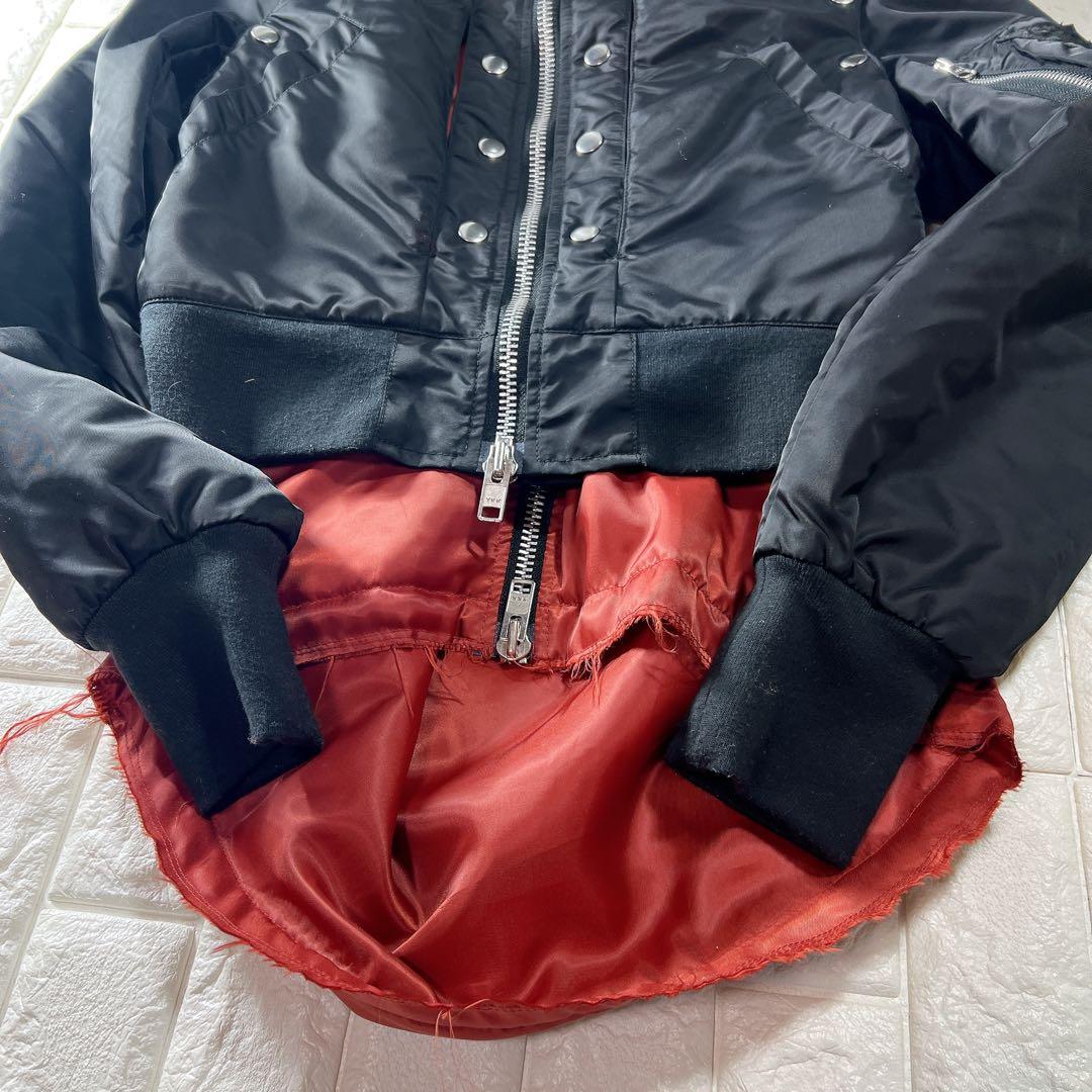 GRANCY ボリューム レイヤード デザイン MA-1 Sサイズ 黒／赤