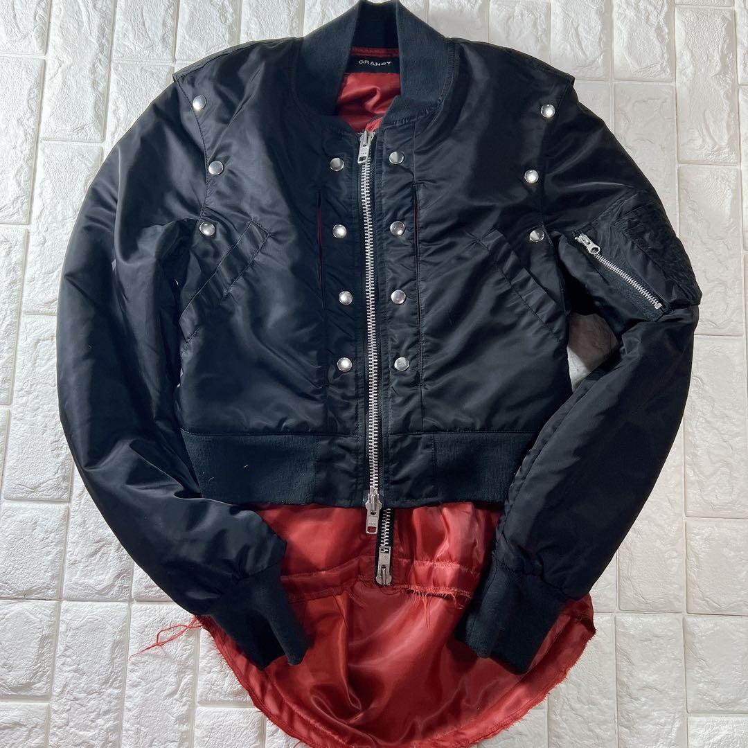 GRANCY ボリューム レイヤード デザイン MA-1 Sサイズ 黒／赤