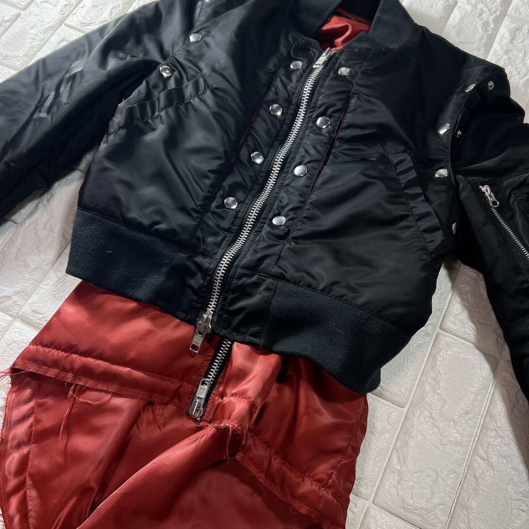 GRANCY ボリューム レイヤード デザイン MA-1 Sサイズ 黒／赤