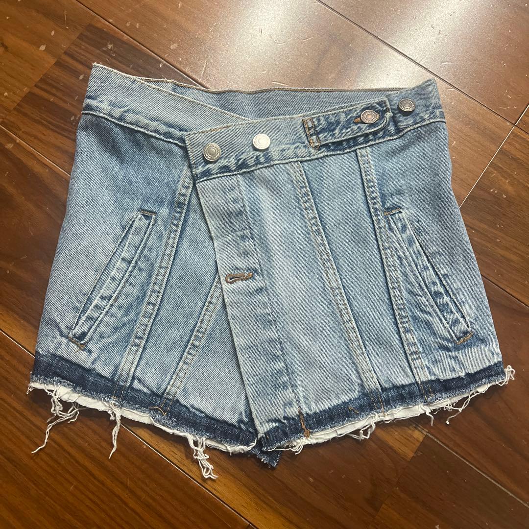 pollen vintage デニム巻きスカート