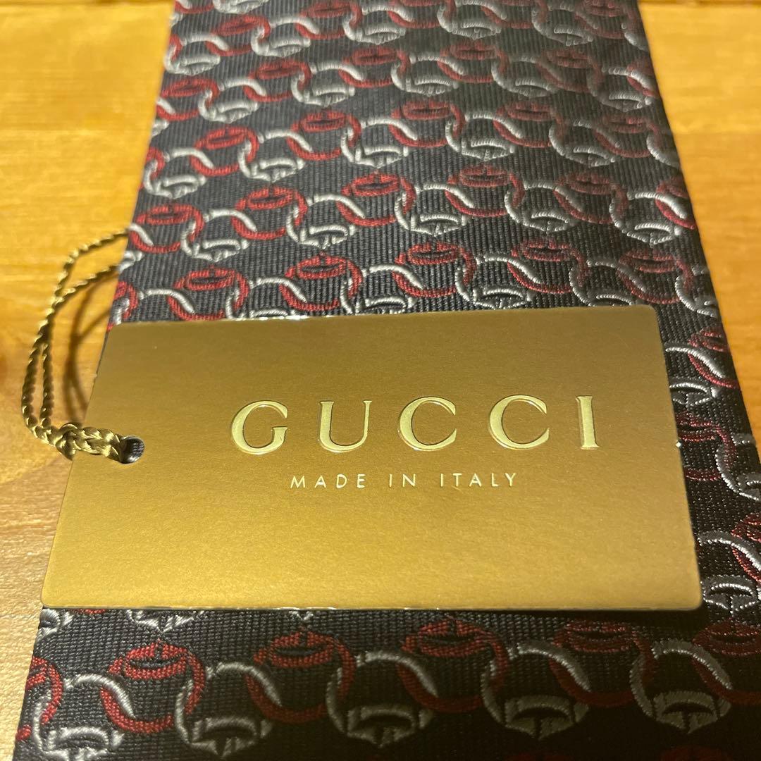 【新品未使用】GUCCIグッチシルクジャカードネクタイ GGパターン午年にも◎