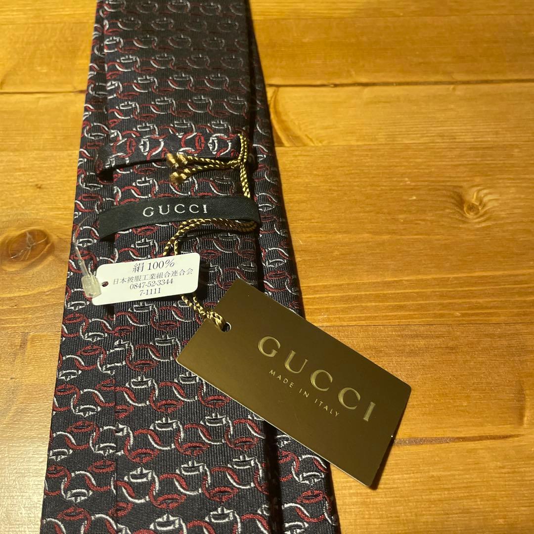 【新品未使用】GUCCIグッチシルクジャカードネクタイ GGパターン午年にも◎