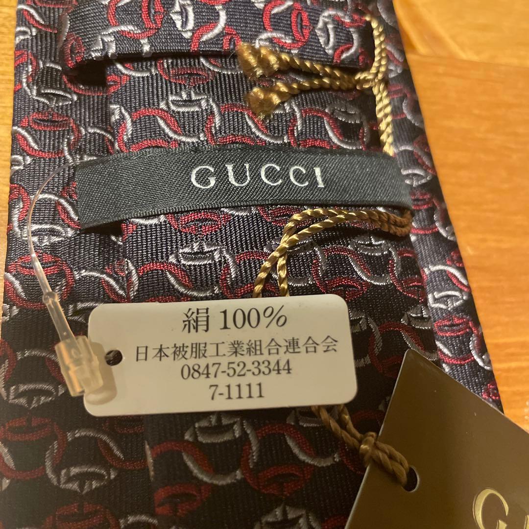 【新品未使用】GUCCIグッチシルクジャカードネクタイ GGパターン午年にも◎
