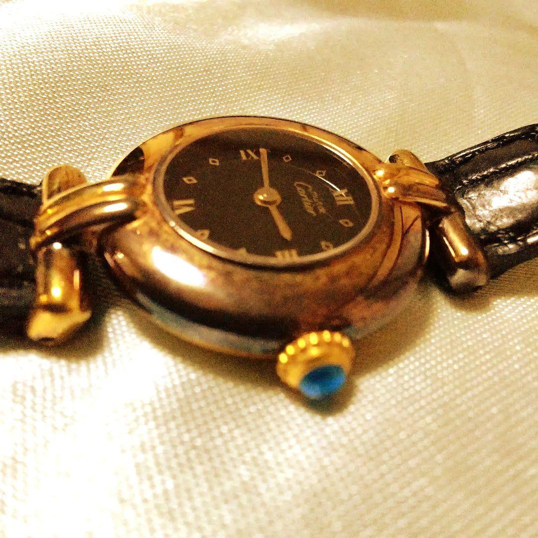 Cartier アナログ時計 ブラック/ゴールド/カルティェコリゼクオーツ腕時計