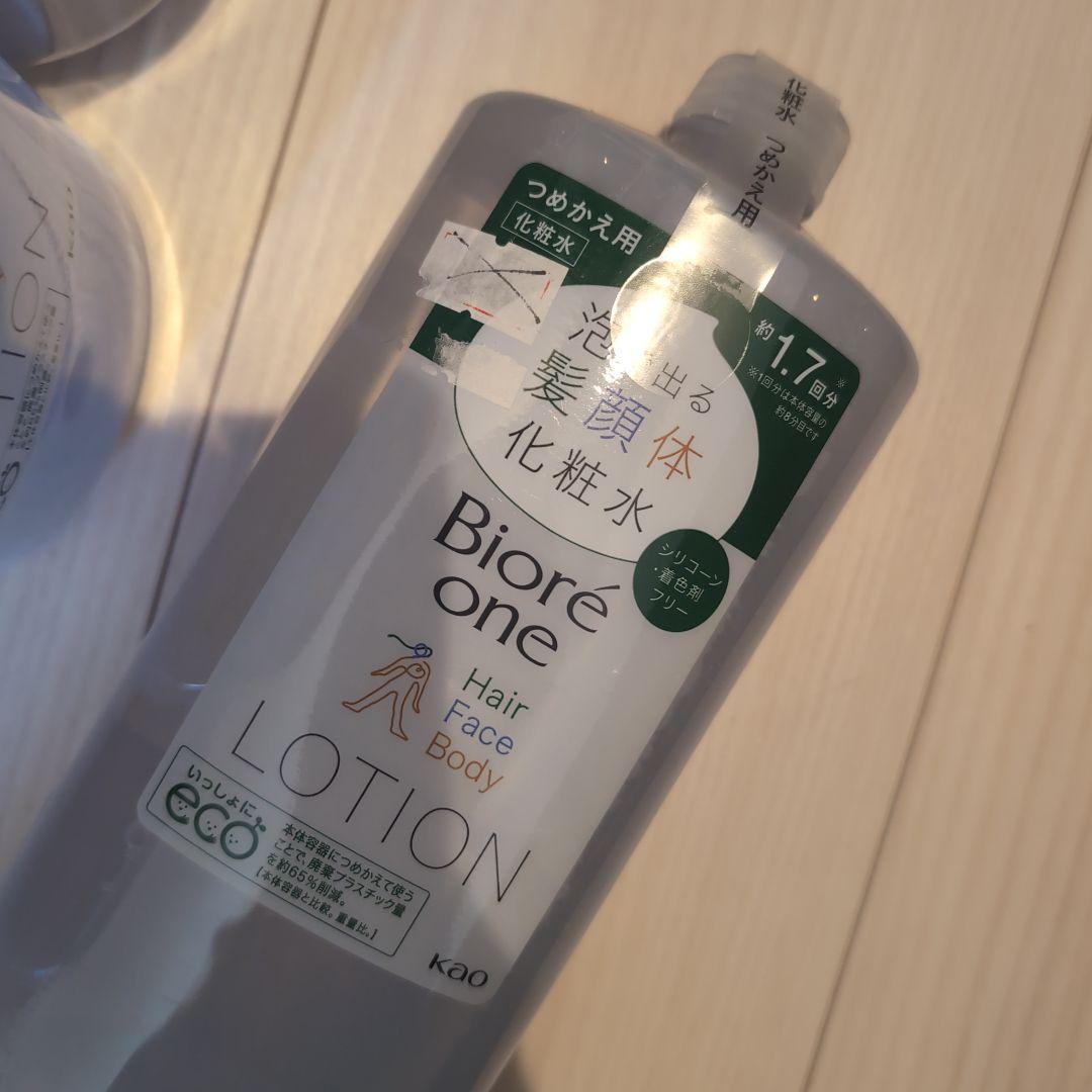 ビオレワン　 泡で出る化粧水　髪顔体　 つめかえ用×14　本体×2