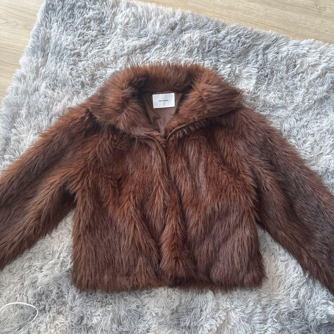 Raycassin レイカズン ファーブルゾンF ブラウン