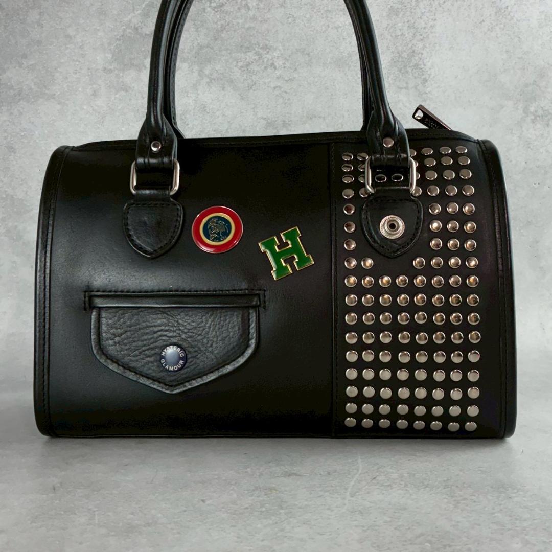 美品　ヒステリックグラマー　スタッズ　レザー　2wayボストン　ショルダーバック