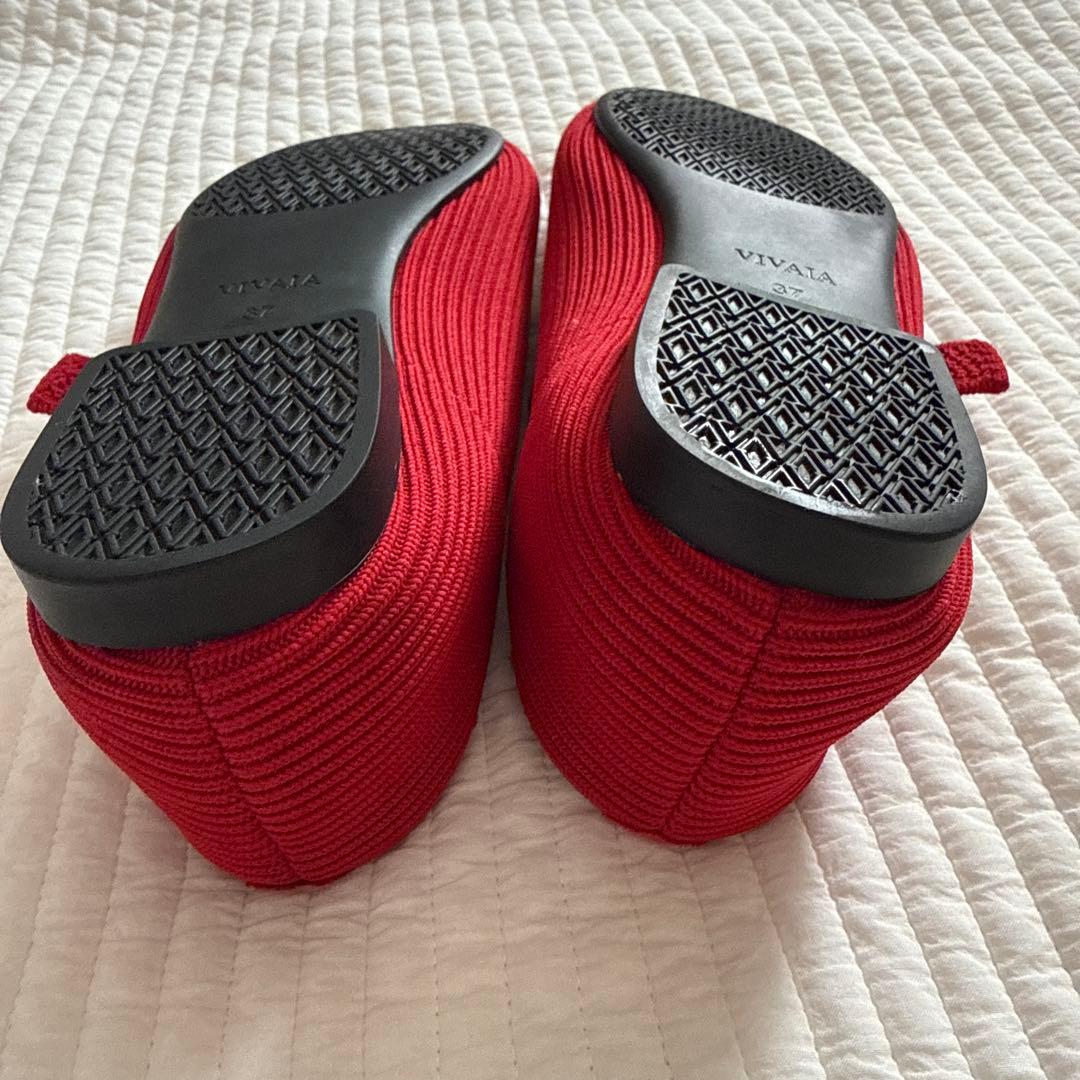 美品VIVAIA スクエアトゥ メリージェーン フラットシューズ37