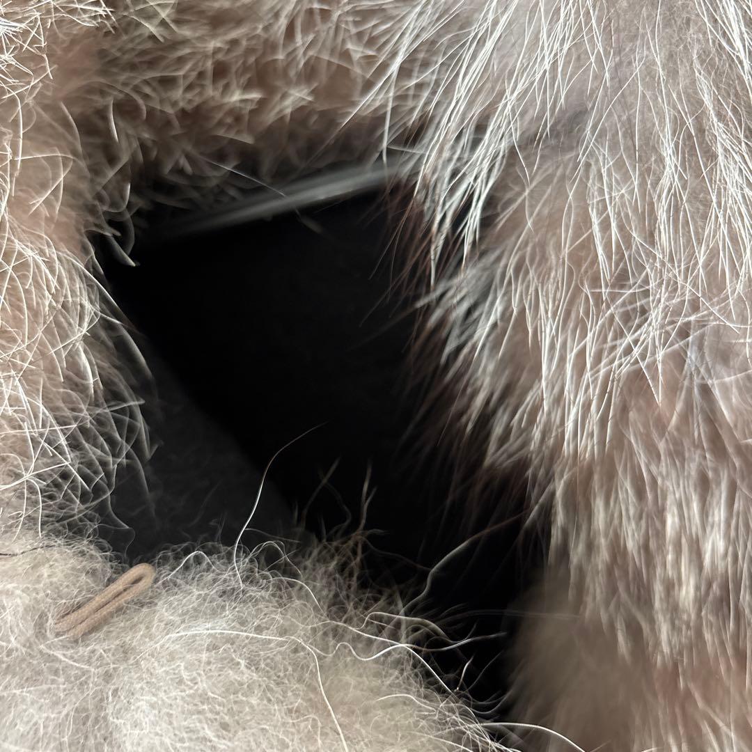 SAGA FURS カシミヤ　ポンチョ　コート　ラビットファー　毛皮　2ホック