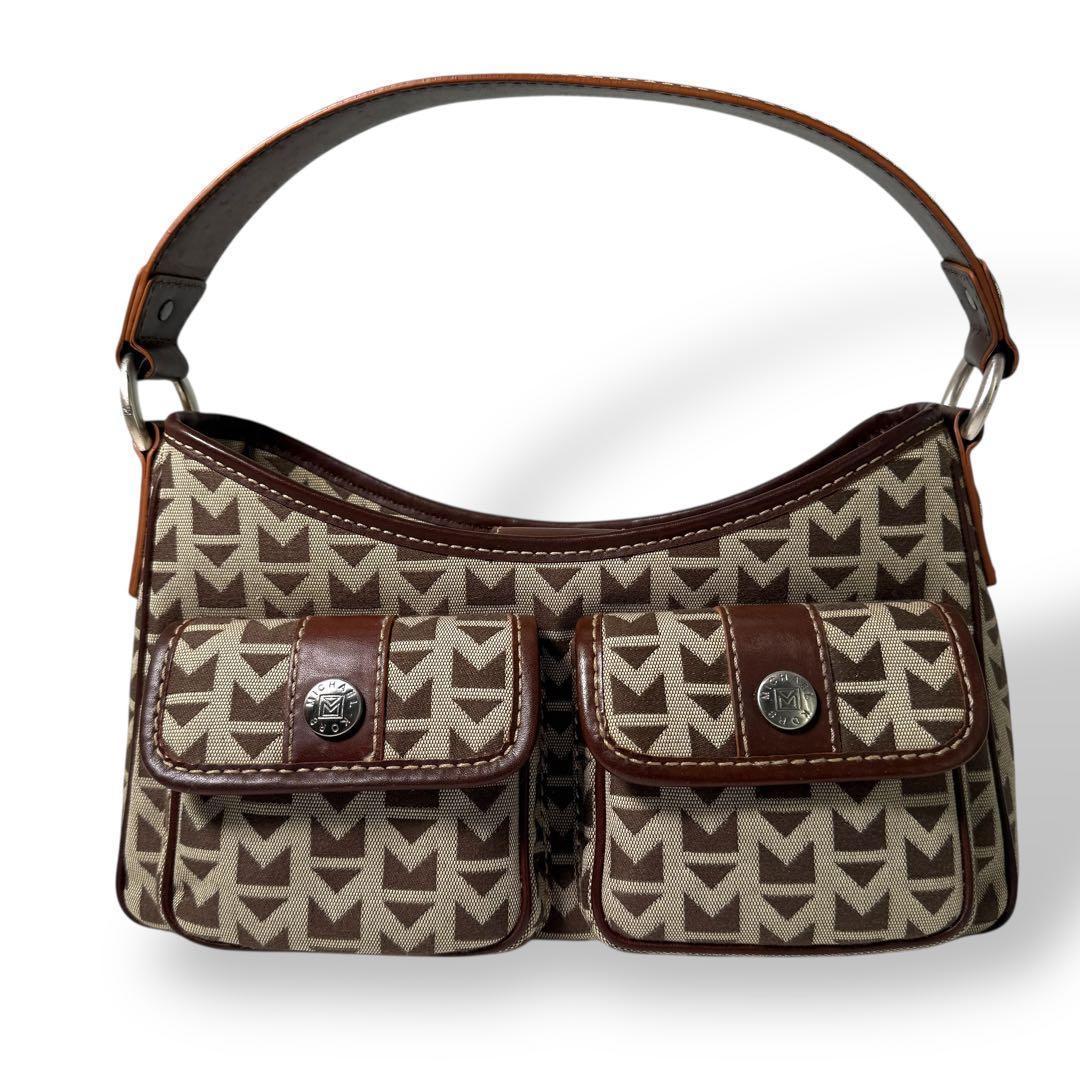 《激レア》マイケルコース ワンショルダー バック キャンバス レザー フラップ