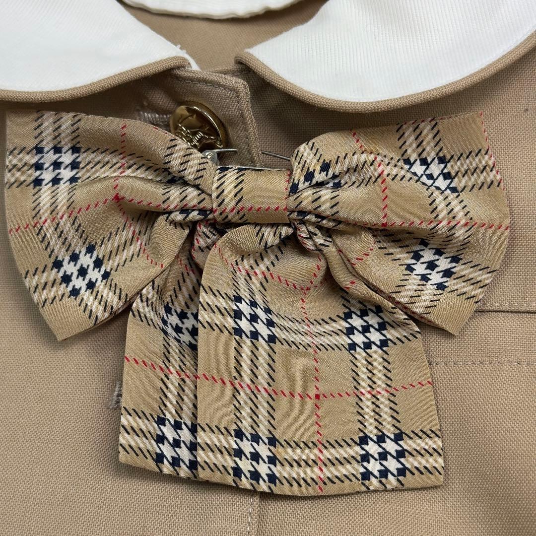 【美品】バーバリー セレモニー 3点 セットアップ リボン付 金ボタン 110