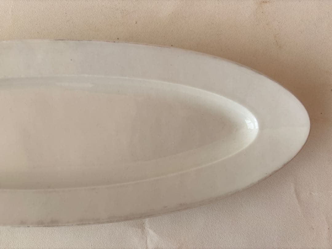 美品　フランスアンティークポワソン皿　白フランスアンティークプレート白無地