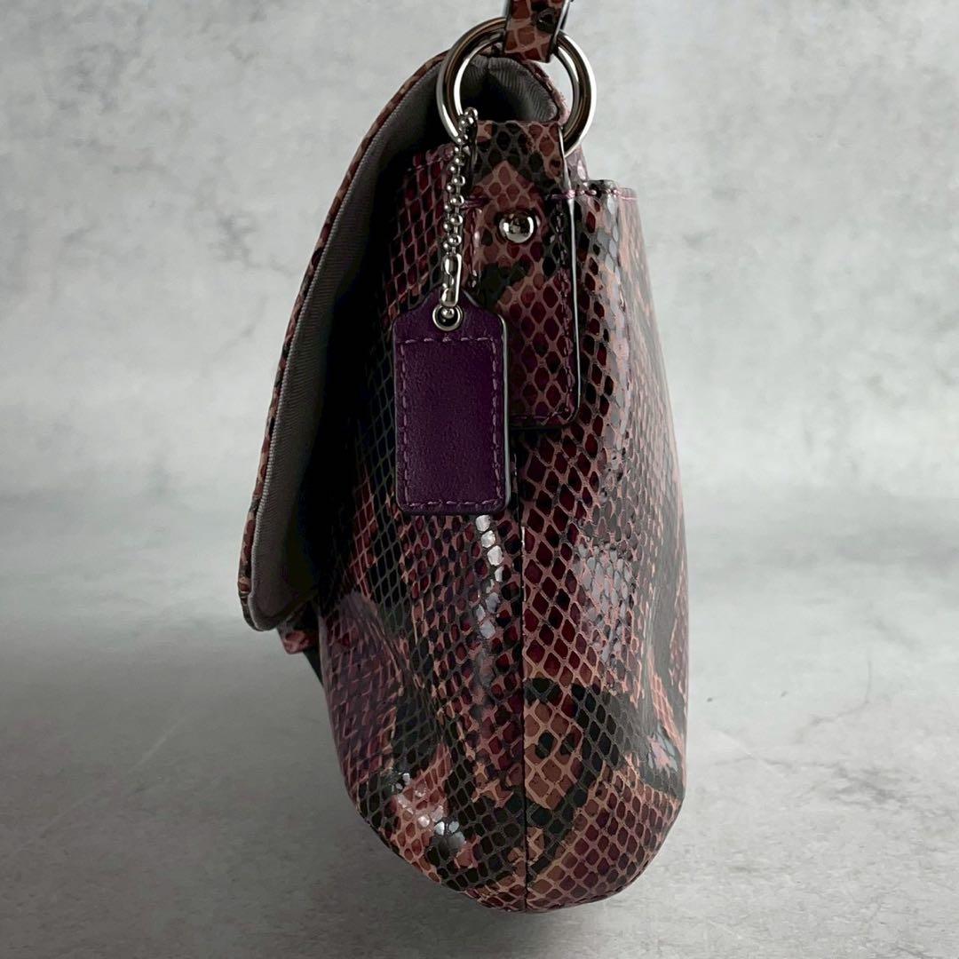 ✨稀少✨未使用✨コーチ　ショルダーバッグ パイソン柄　ソーホー　パープル