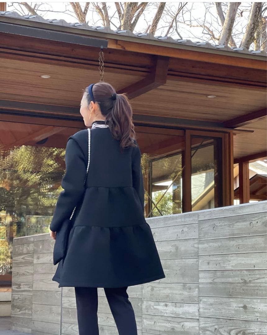 フルール 木本泉　2wayティアードジレコート　美品　パール　学校行事　お受験