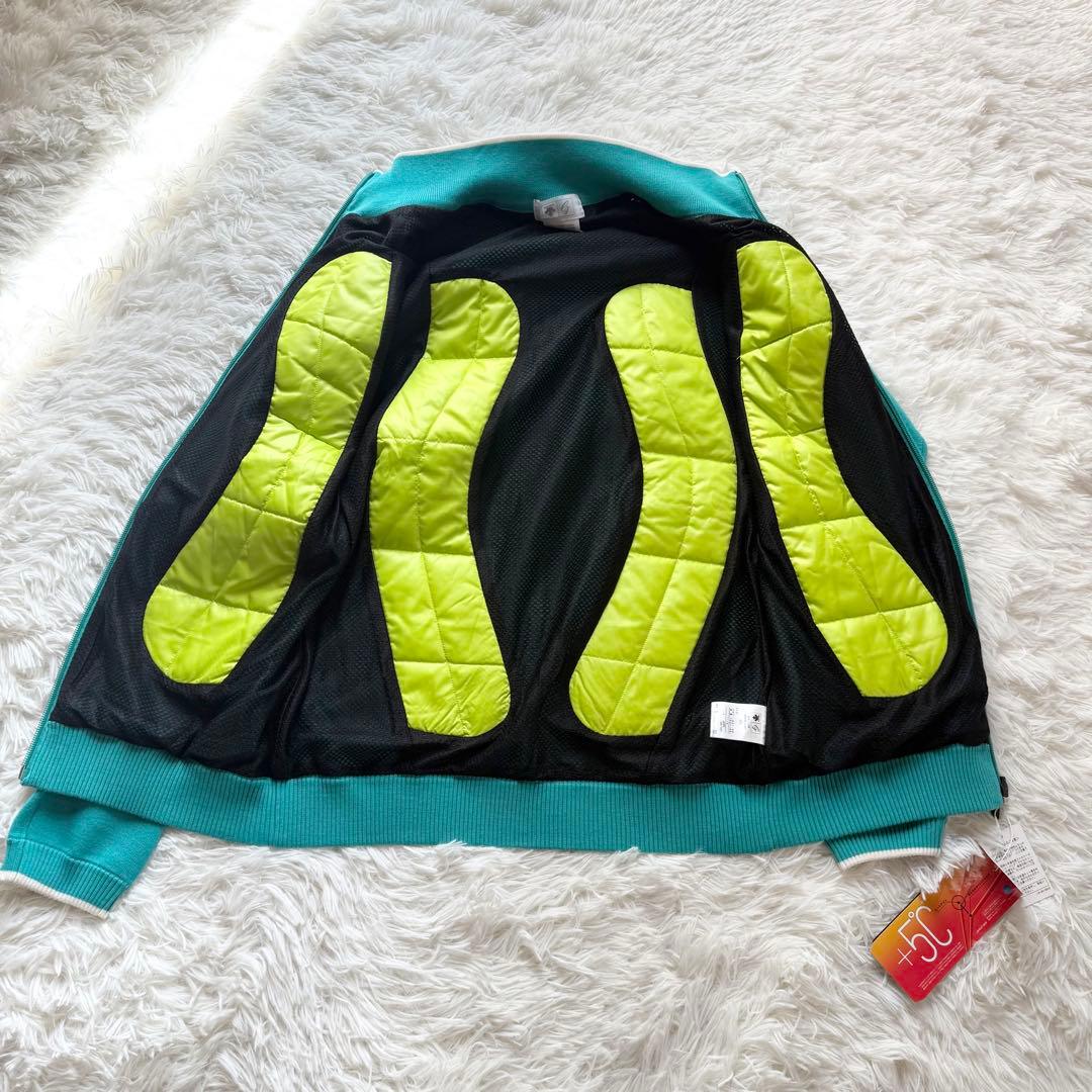 デサントゴルフ ウェア ブルーグリーン フルジップ ニット ジャケット L