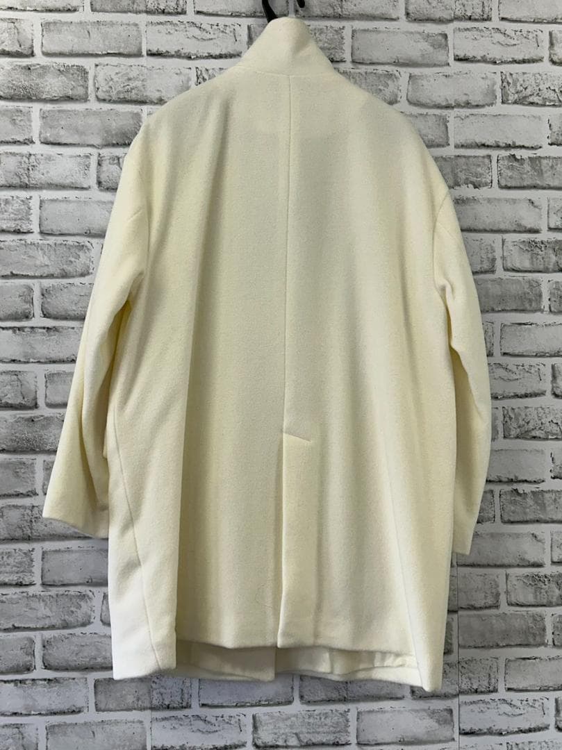 アイボリー ウール混合 ロングコート