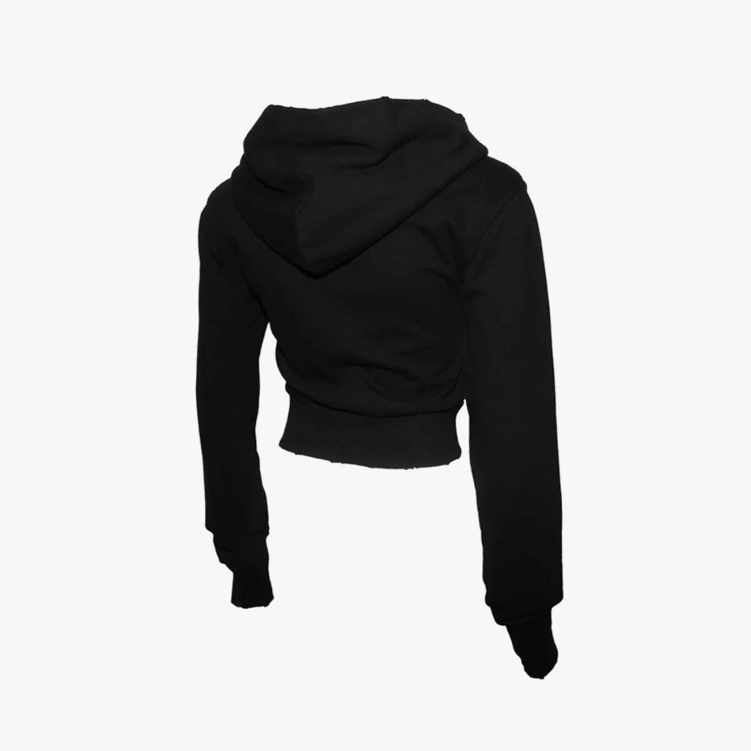 トップス theredthread zipup hoodie cropped black