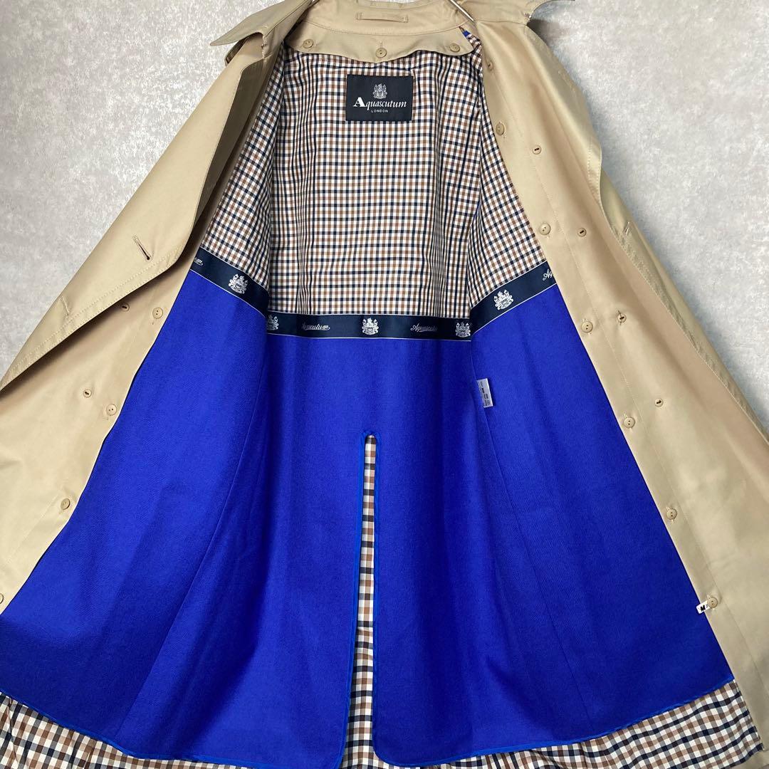 【美品】アクアスキュータム　　トレンチコート　ブルーライナー付　8