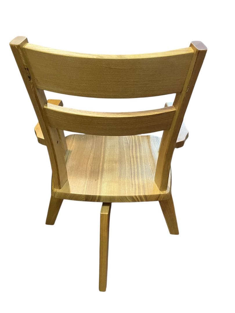 天然木 回転式ダイニングチェア 肘掛け付き ナチュラルウッド