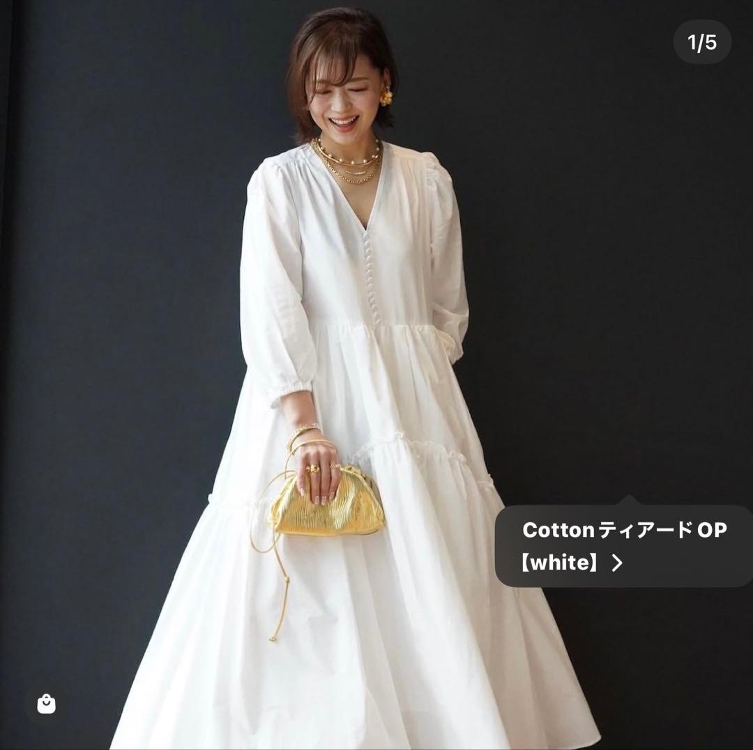 【イデアルールーチェ】コットンティアードワンピース 新品‼️ イデアカッサー 付き