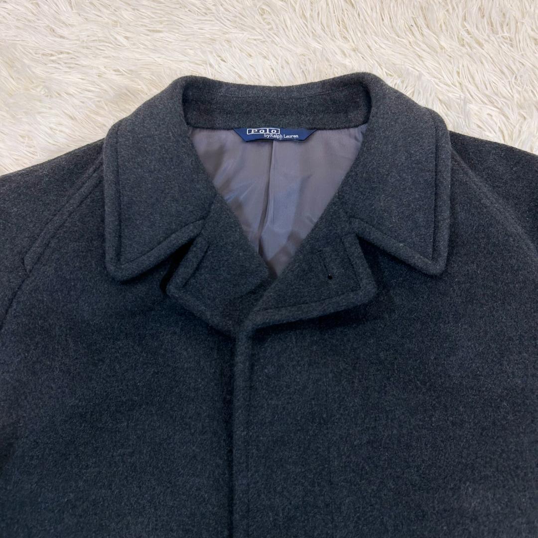 高級　ラルフローレン　ステンカラーコート　ロング丈　ウール　ヴィンテージ　M