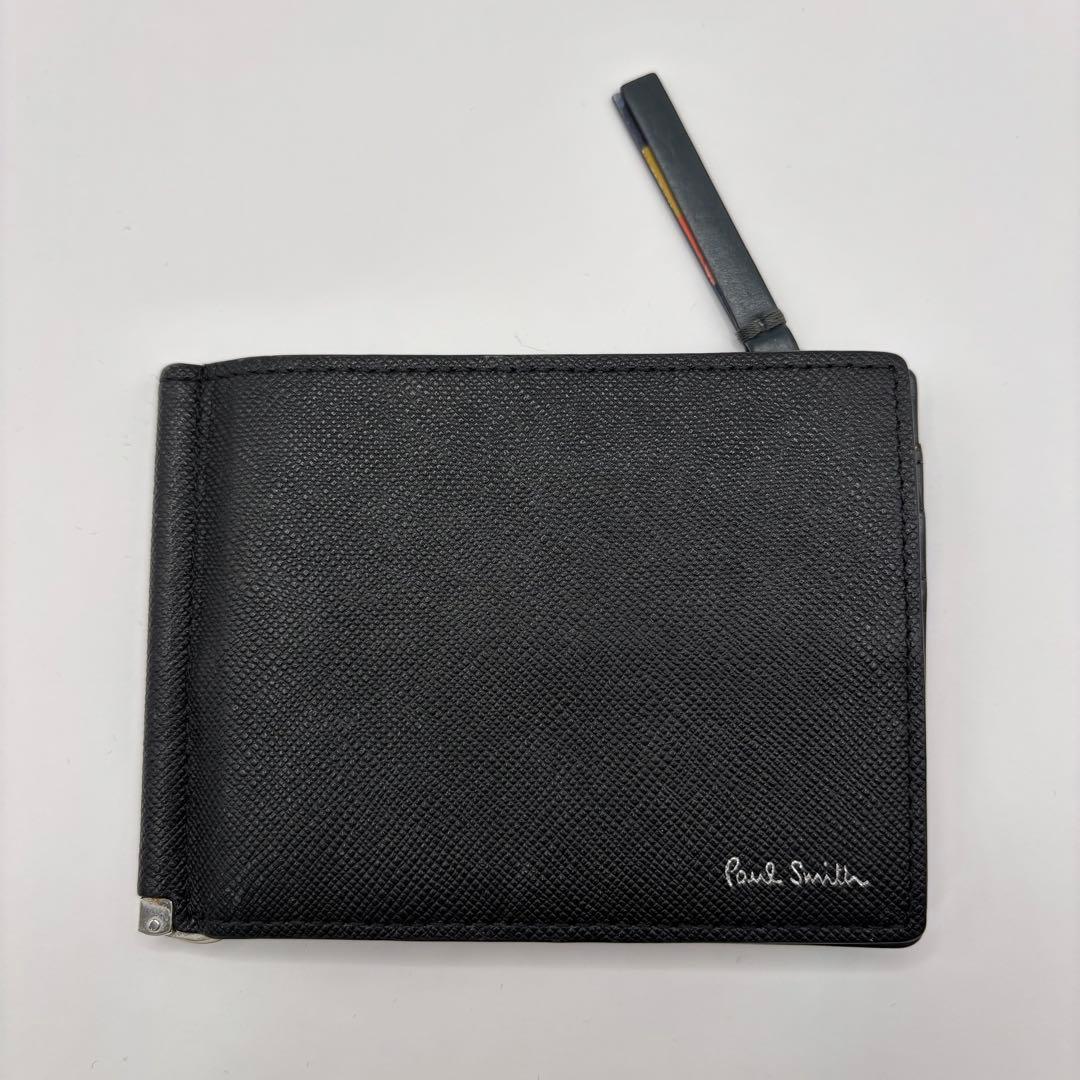 paul smith 二つ折り財布　マネークリップ　ブラック　札入れ　小銭入れ