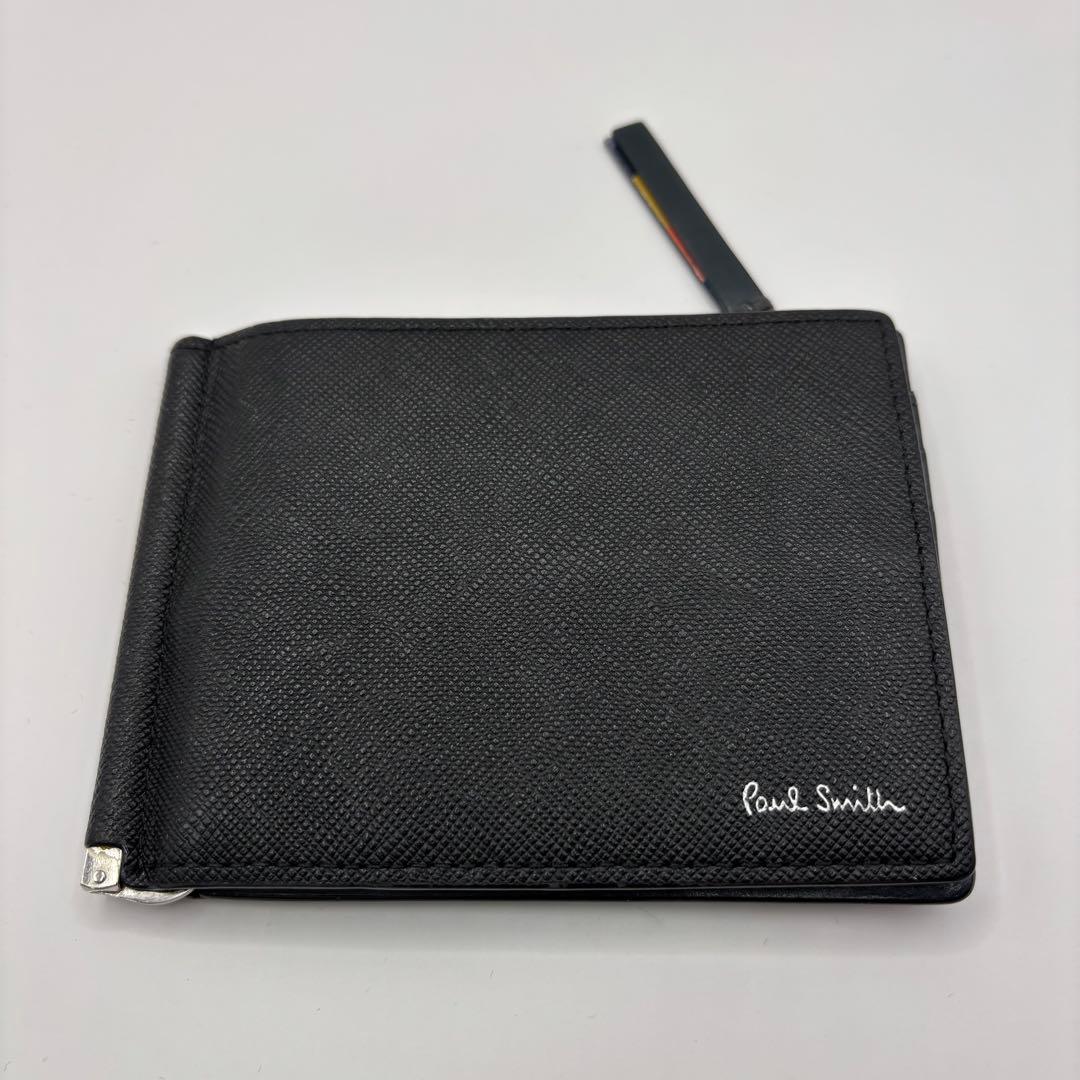 paul smith 二つ折り財布　マネークリップ　ブラック　札入れ　小銭入れ