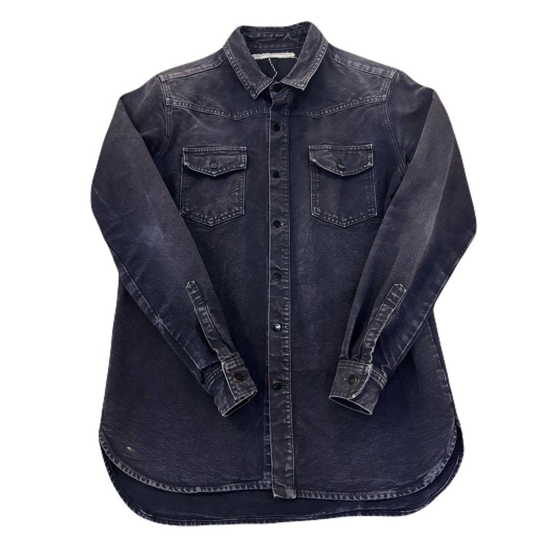 OFF-WHITE デニムシャツ バックプリント WHITEロゴ Mサイズ