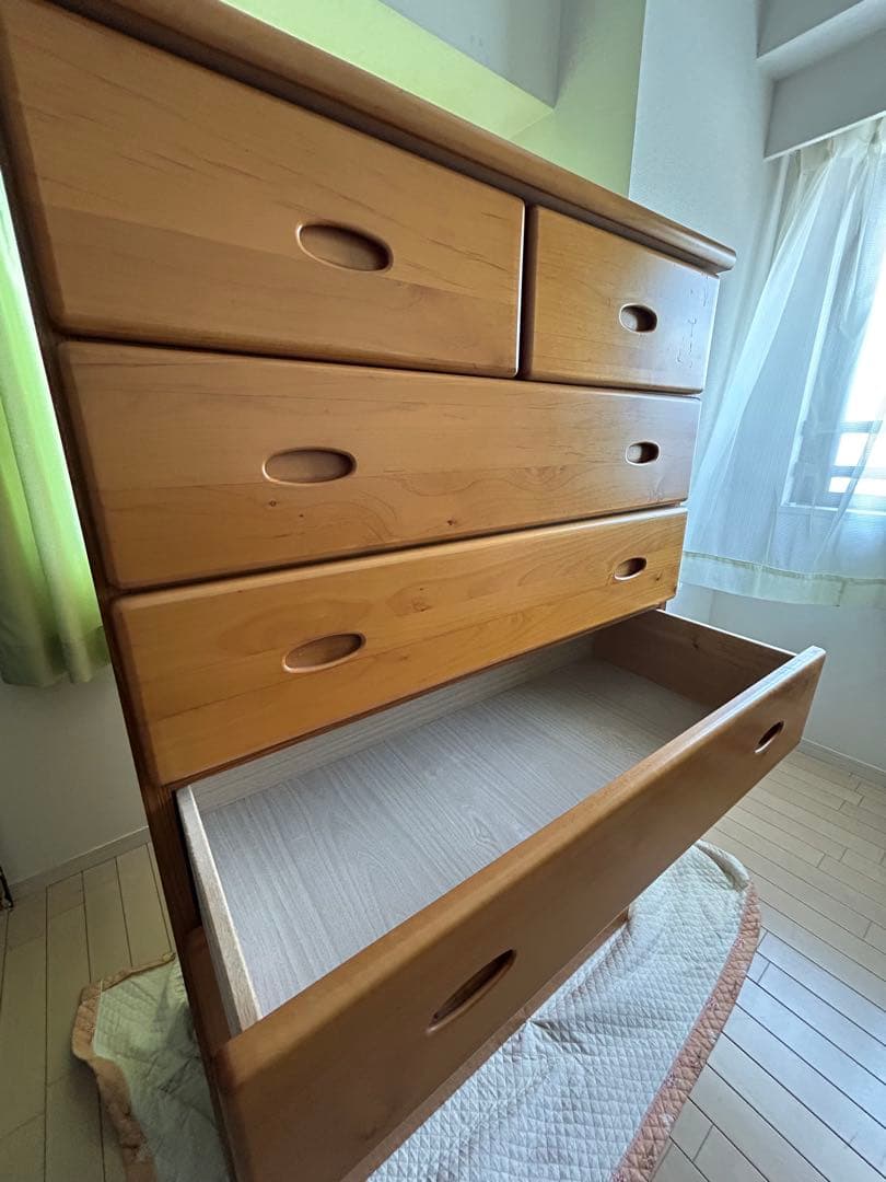 木目調 チェスト 洋服タンス 8段収納