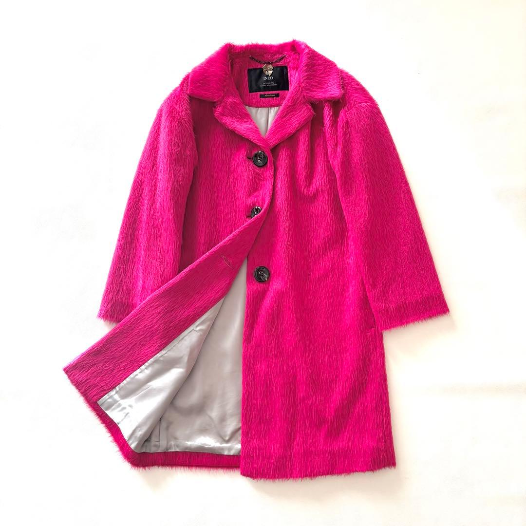 イネド INED アルパカ シャギー チェスター コート