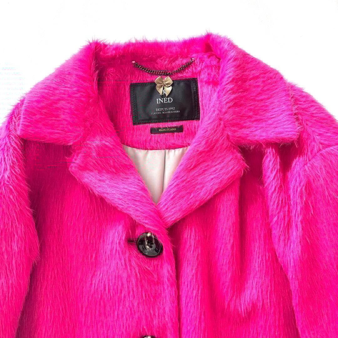 イネド INED アルパカ シャギー チェスター コート