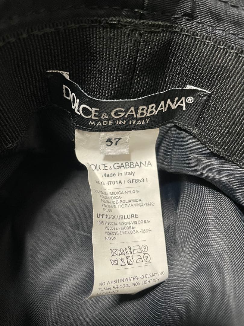 ドルチェ＆ガッバーナ バケットハット ロゴメタルプレート 黒