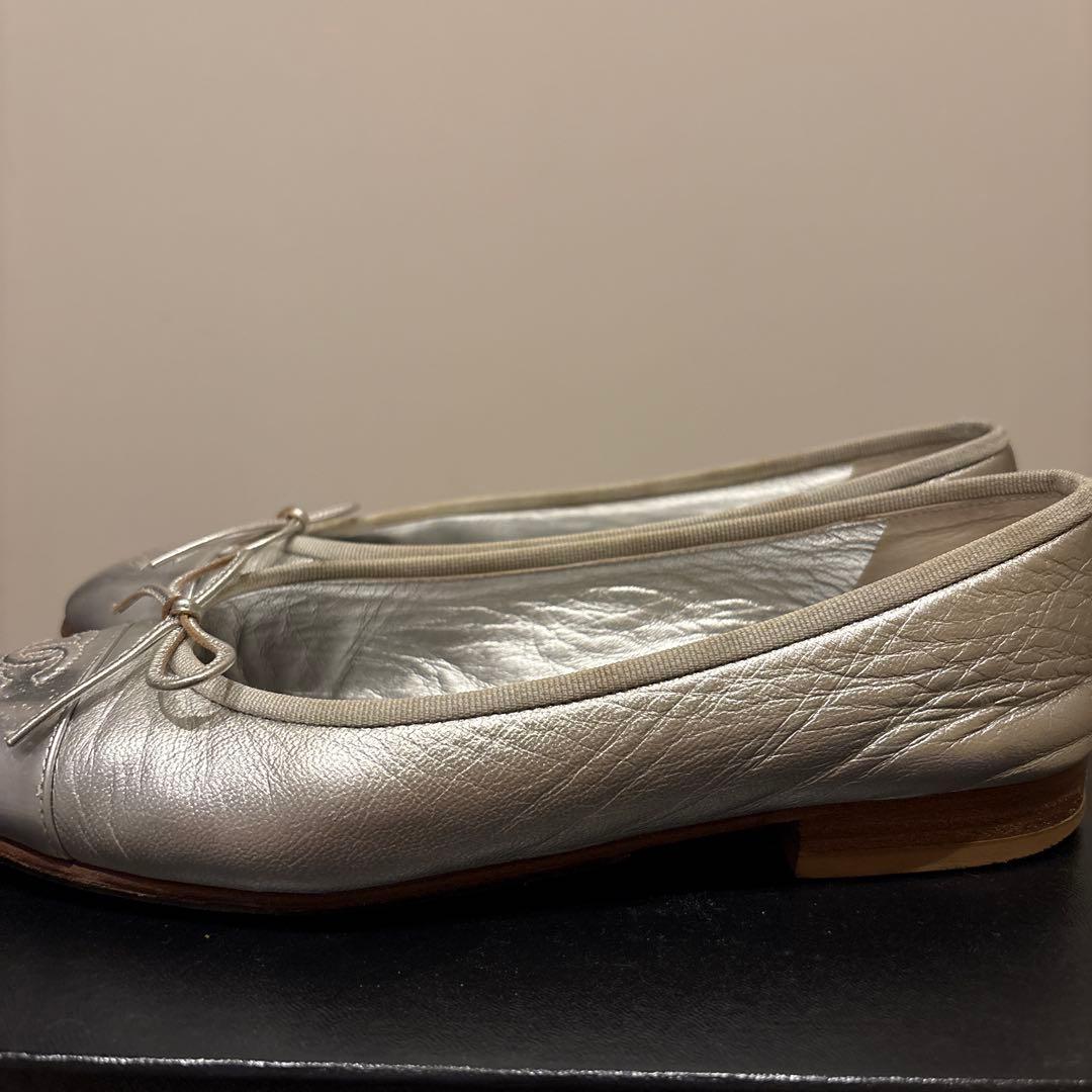 最終値下げ CHANEL バレエフラットシューズ　371/2C