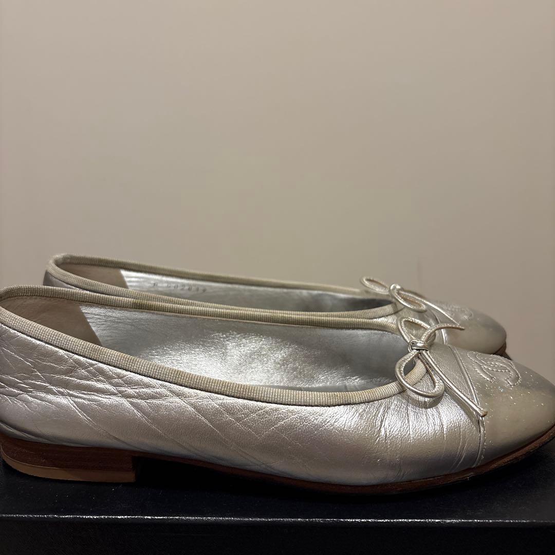 最終値下げ CHANEL バレエフラットシューズ　371/2C