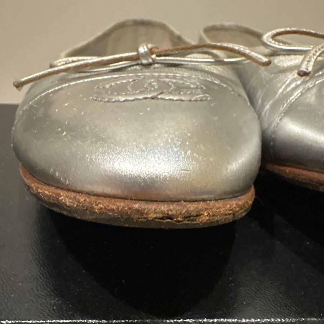 最終値下げ CHANEL バレエフラットシューズ　371/2C