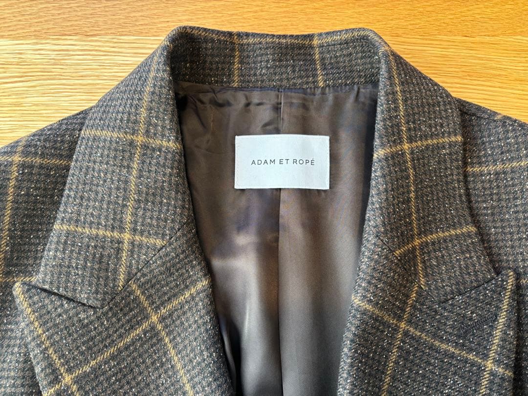 《完売》【ADAM ET ROPE'】ダブルブレストツイード＆チェックジャケット