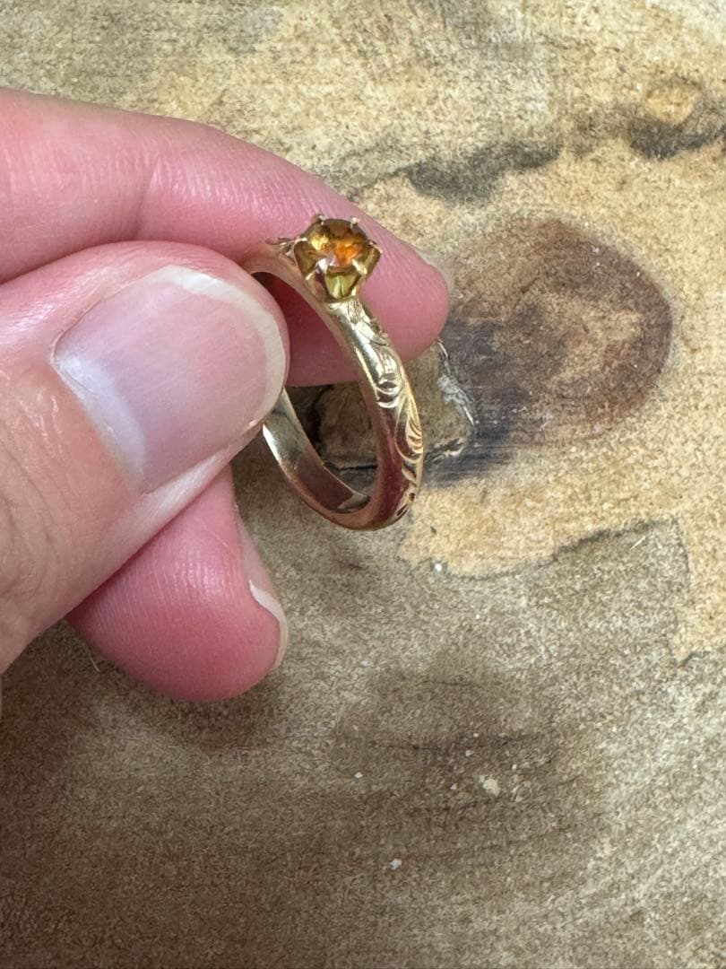 GOLD 金　14k ゴールドリング　アンダリュサイト　ジュエリーリング