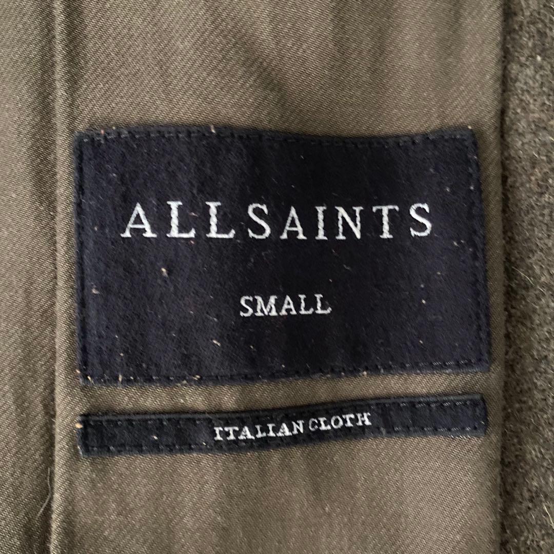 allsaints オリーブグリーン ダブルブレストコート S